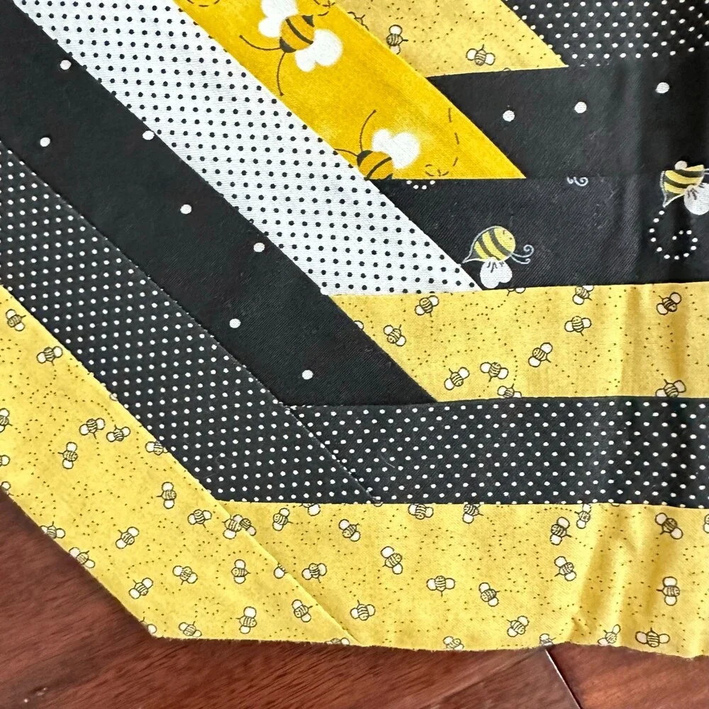 Set of 2 Quilted Hexagon /Table Topper and Table Runner